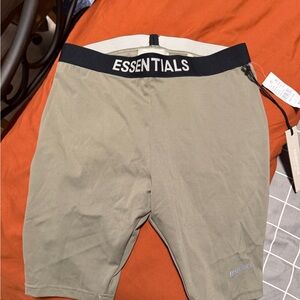 Essentials Light Gray Shorts with Black Waistband